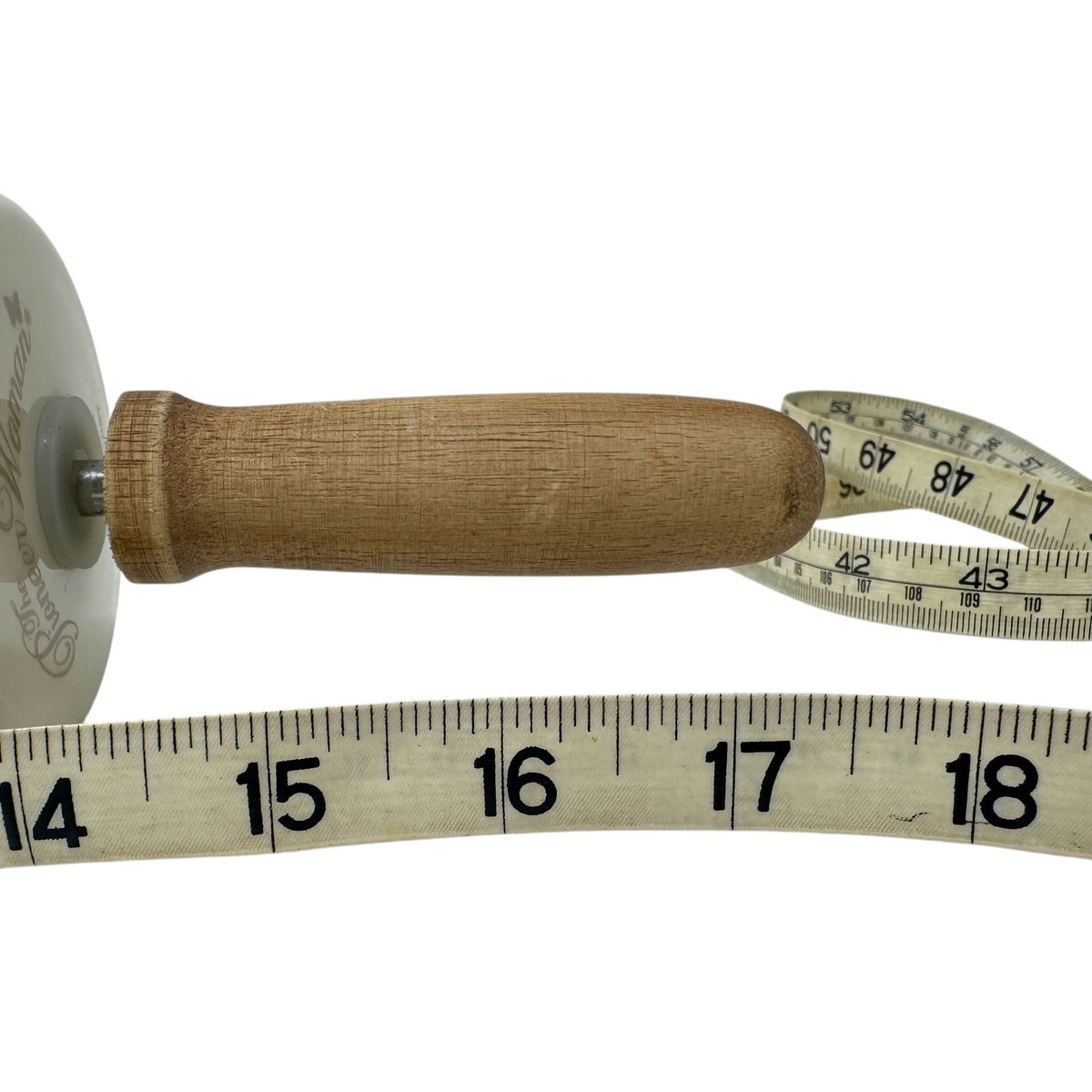 The Pioneer Woman Daisy Rolling Pin 18" Ceramic Wood Handles Floral Teal White