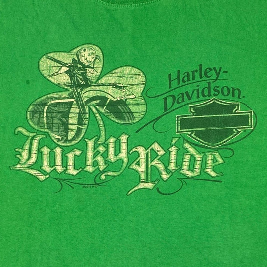Harley Davidson St Patricks Lucky Ride VooDoo New Orleans 3XL 2013 Green TShirt