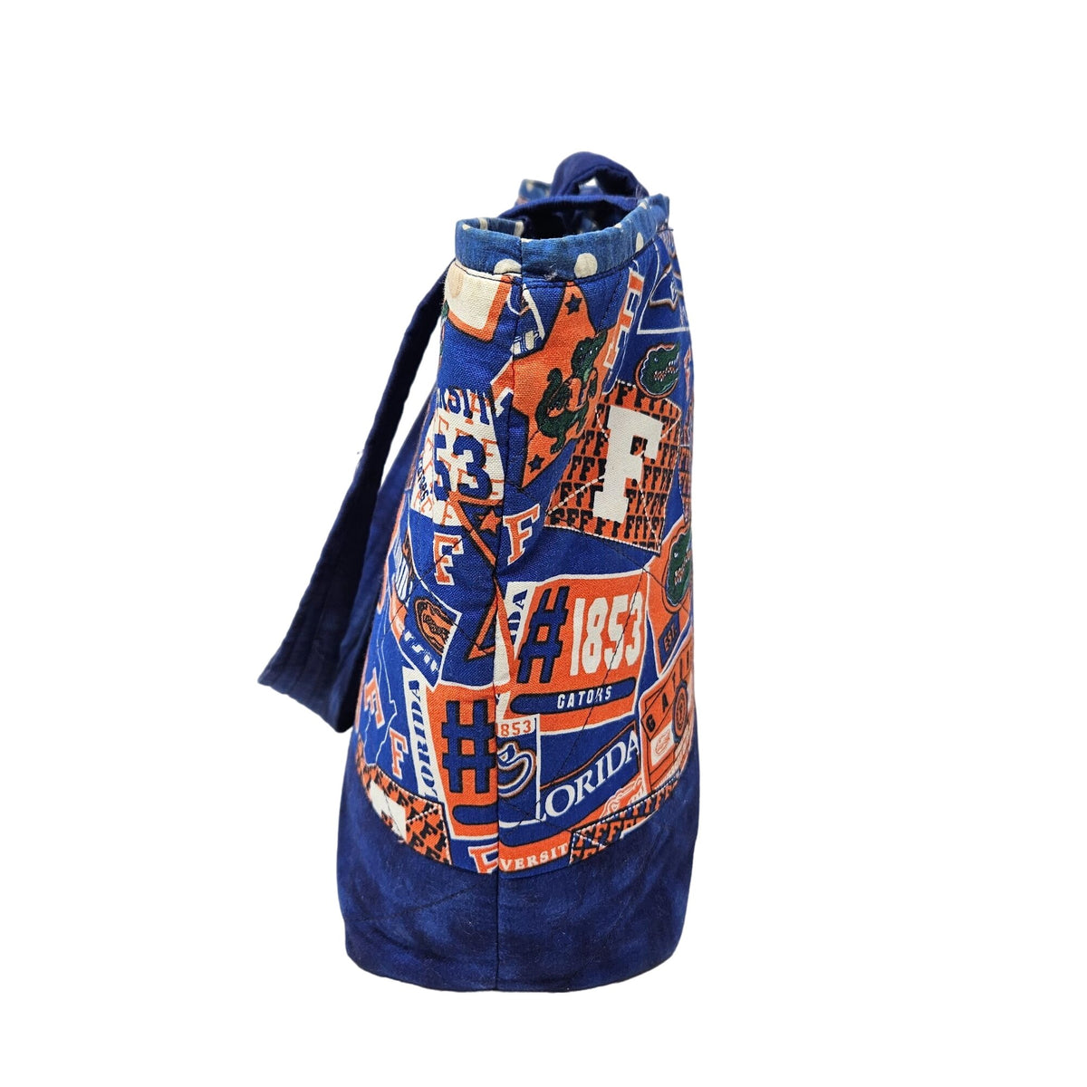 UF University of Florida Gators Quilted Shoulder Tote Bag Orange Blue Handmade