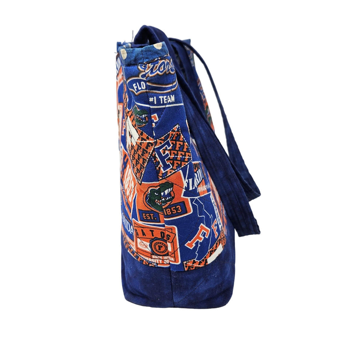 UF University of Florida Gators Quilted Shoulder Tote Bag Orange Blue Handmade
