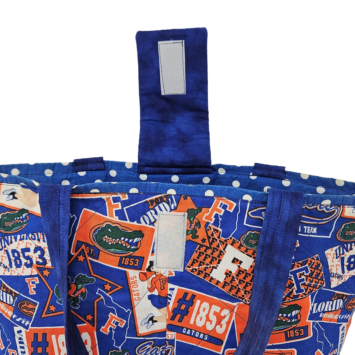 UF University of Florida Gators Quilted Shoulder Tote Bag Orange Blue Handmade