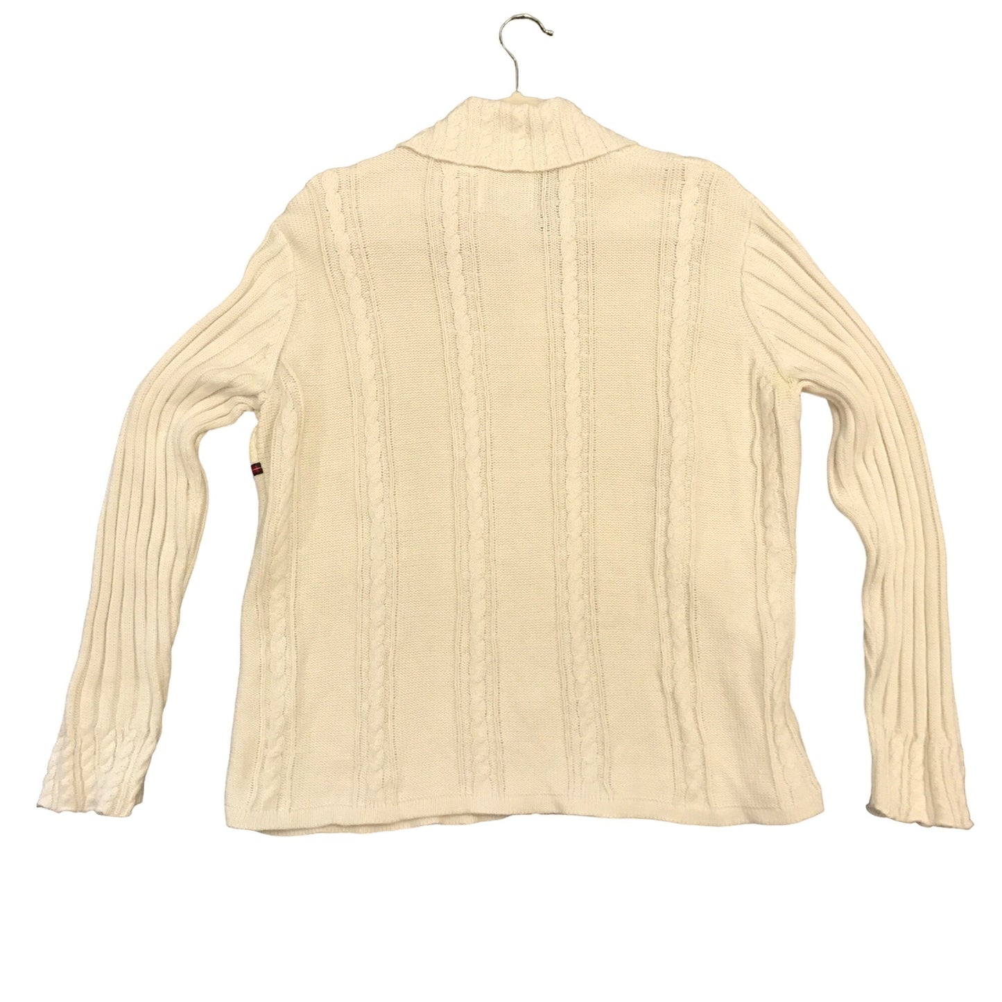 Storybook Knits Christmas Sweater Beaded XL Ivory Full Zip Holidaycore Granny