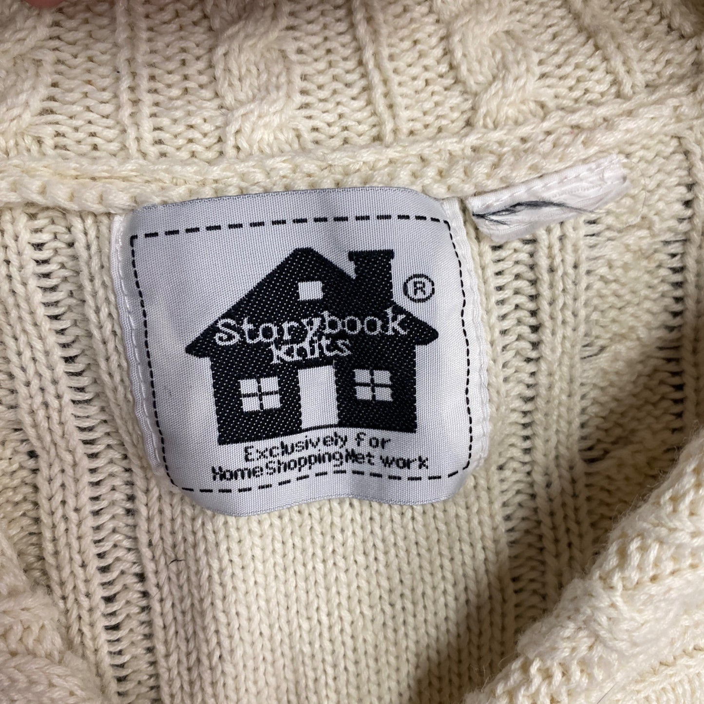 Storybook Knits Christmas Sweater Beaded XL Ivory Full Zip Holidaycore Granny