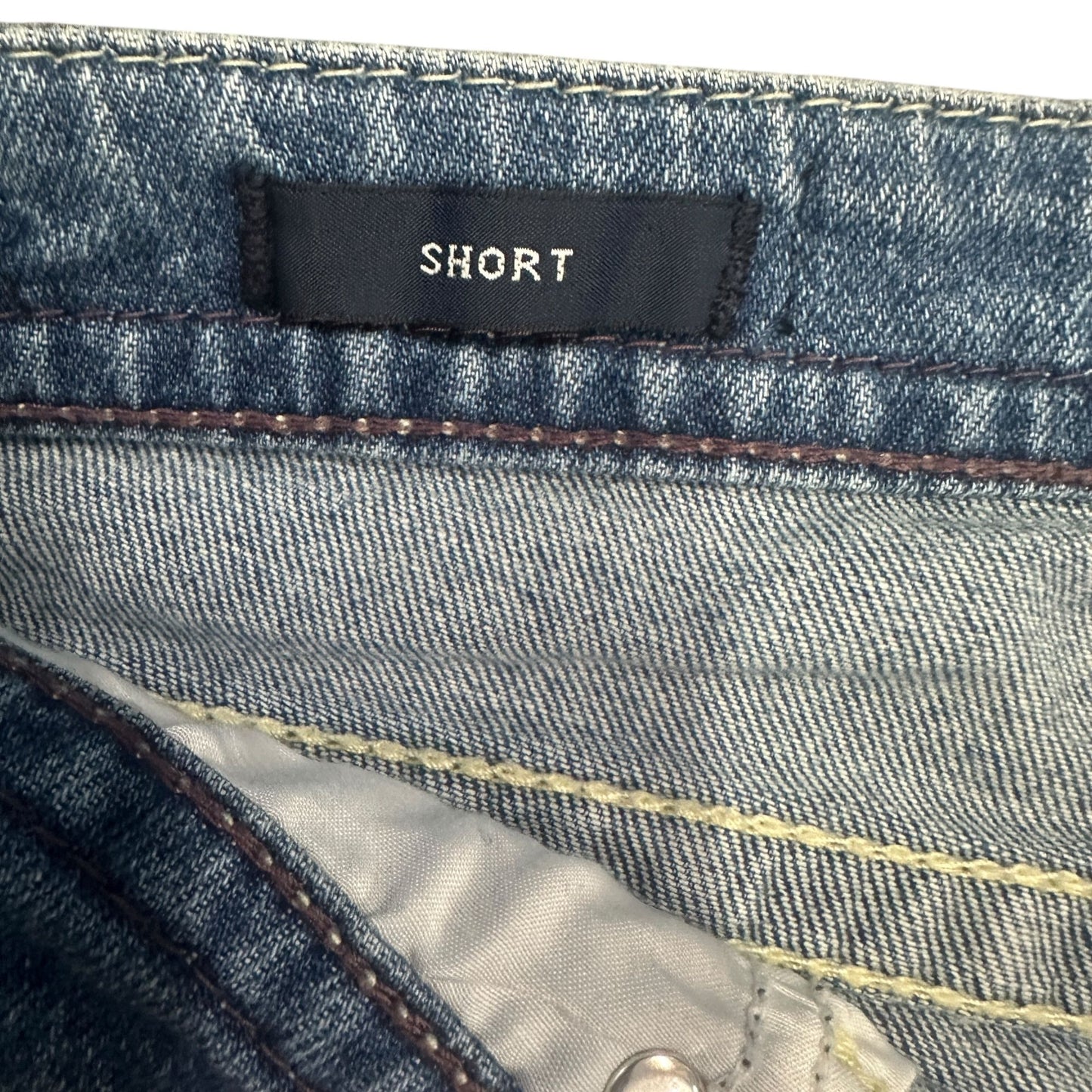 Vigoss Womens 10 Heritage Fit Cut Off Jean Shorts Ripped Raw Hem Thick Stitch