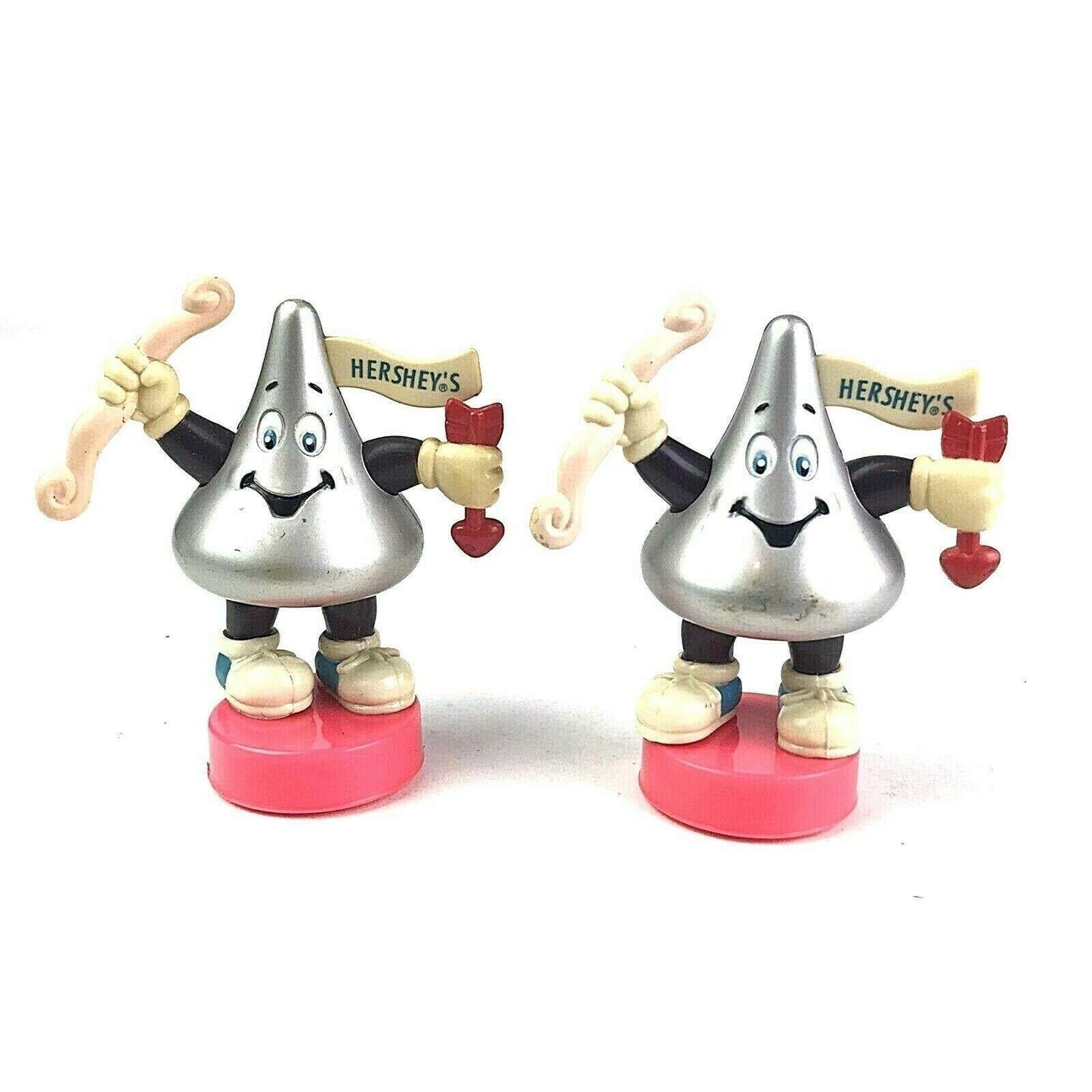 Vintage Hershey Kiss Figurine Stamp Cupid Valentine Candy Topper 1998 Lot of 2