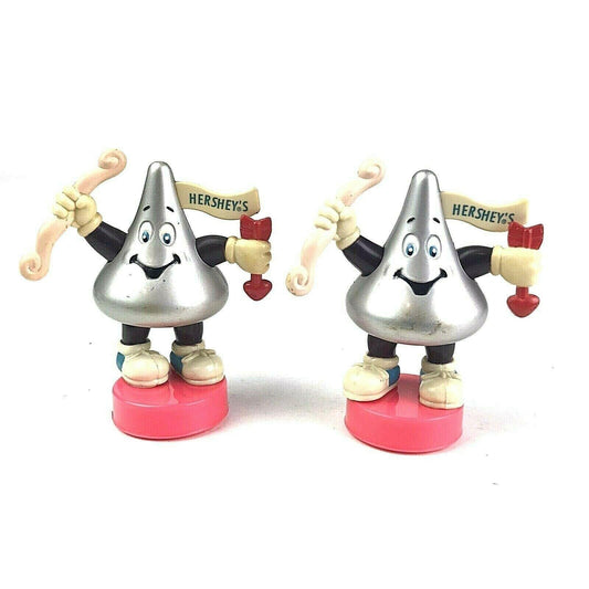 Vintage Hershey Kiss Figurine Stamp Cupid Valentine Candy Topper 1998 Lot of 2