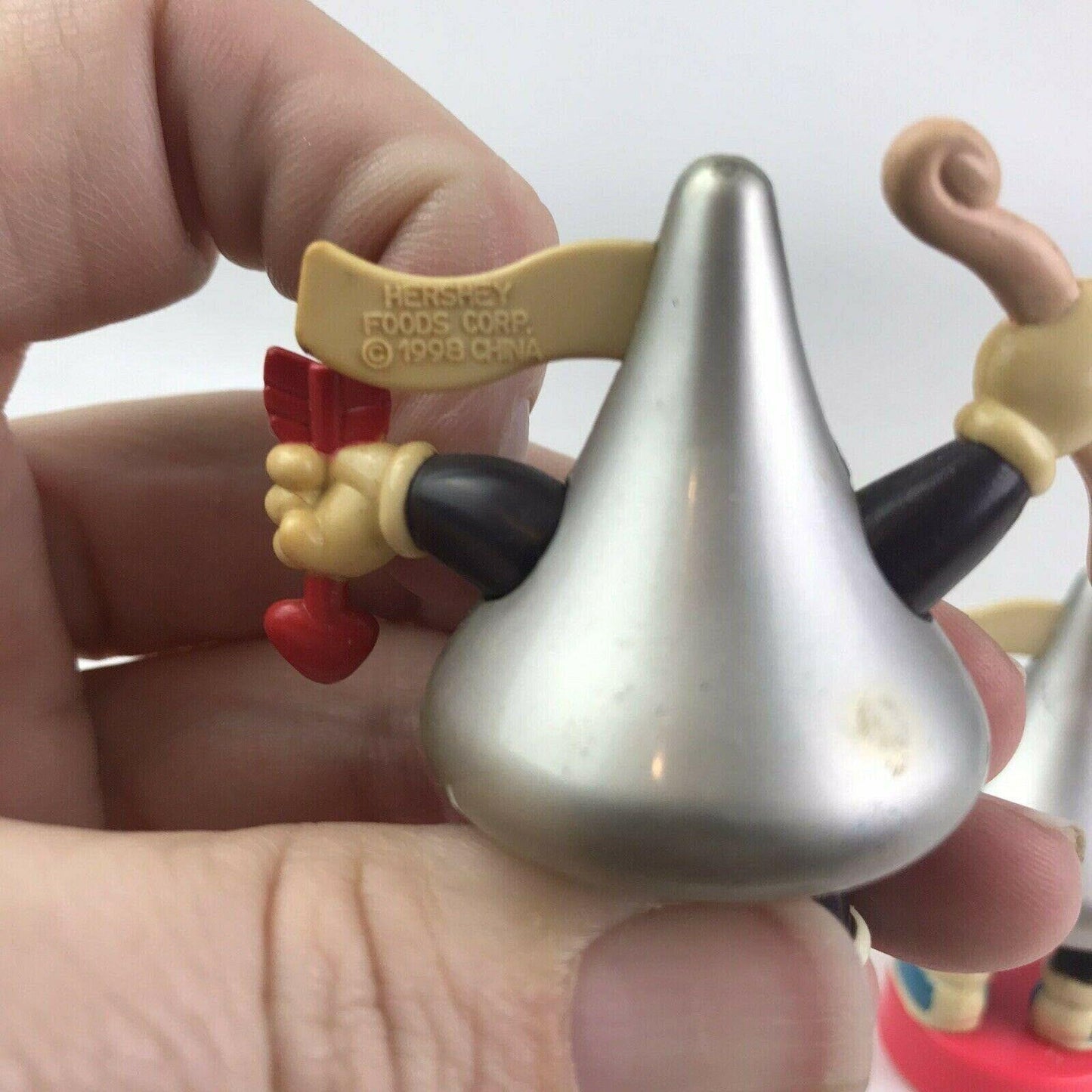 Vintage Hershey Kiss Figurine Stamp Cupid Valentine Candy Topper 1998 Lot of 2
