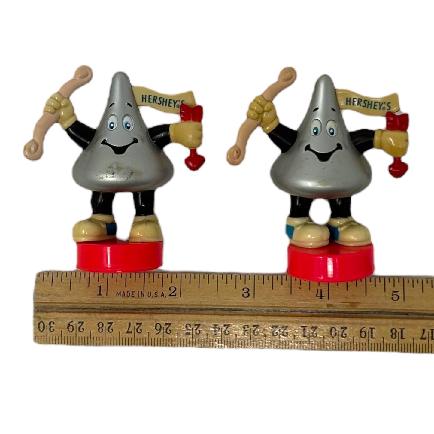 Vintage Hershey Kiss Figurine Stamp Cupid Valentine Candy Topper 1998 Lot of 2