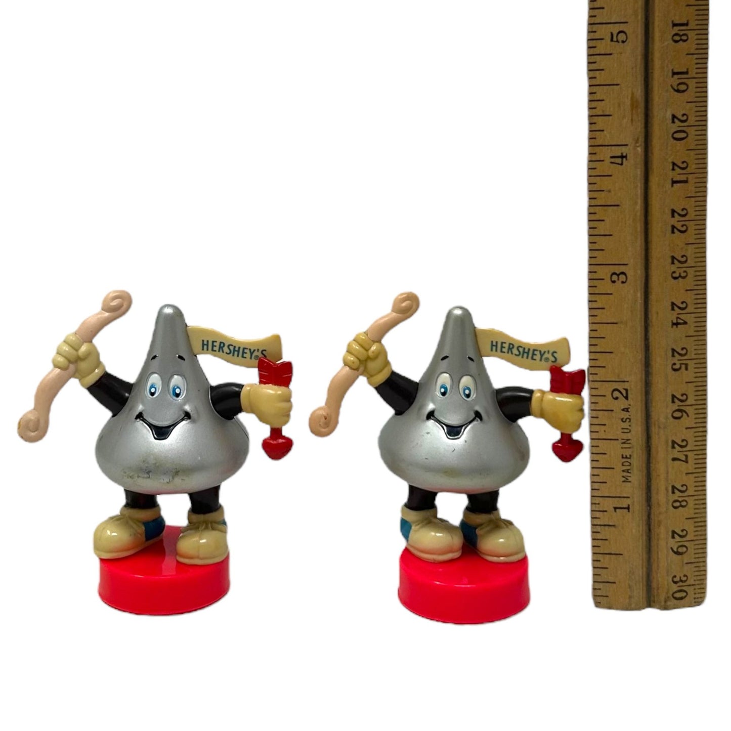 Vintage Hershey Kiss Figurine Stamp Cupid Valentine Candy Topper 1998 Lot of 2