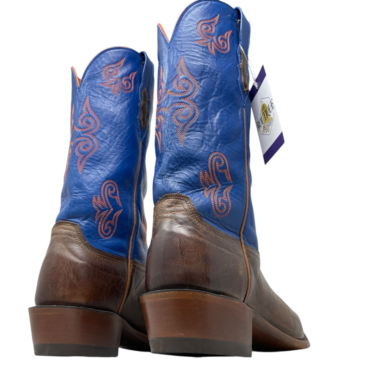 Lucchese 1883 UF Florida Gators Leather Boots Western Cowboy Brown Blue Mens 9D