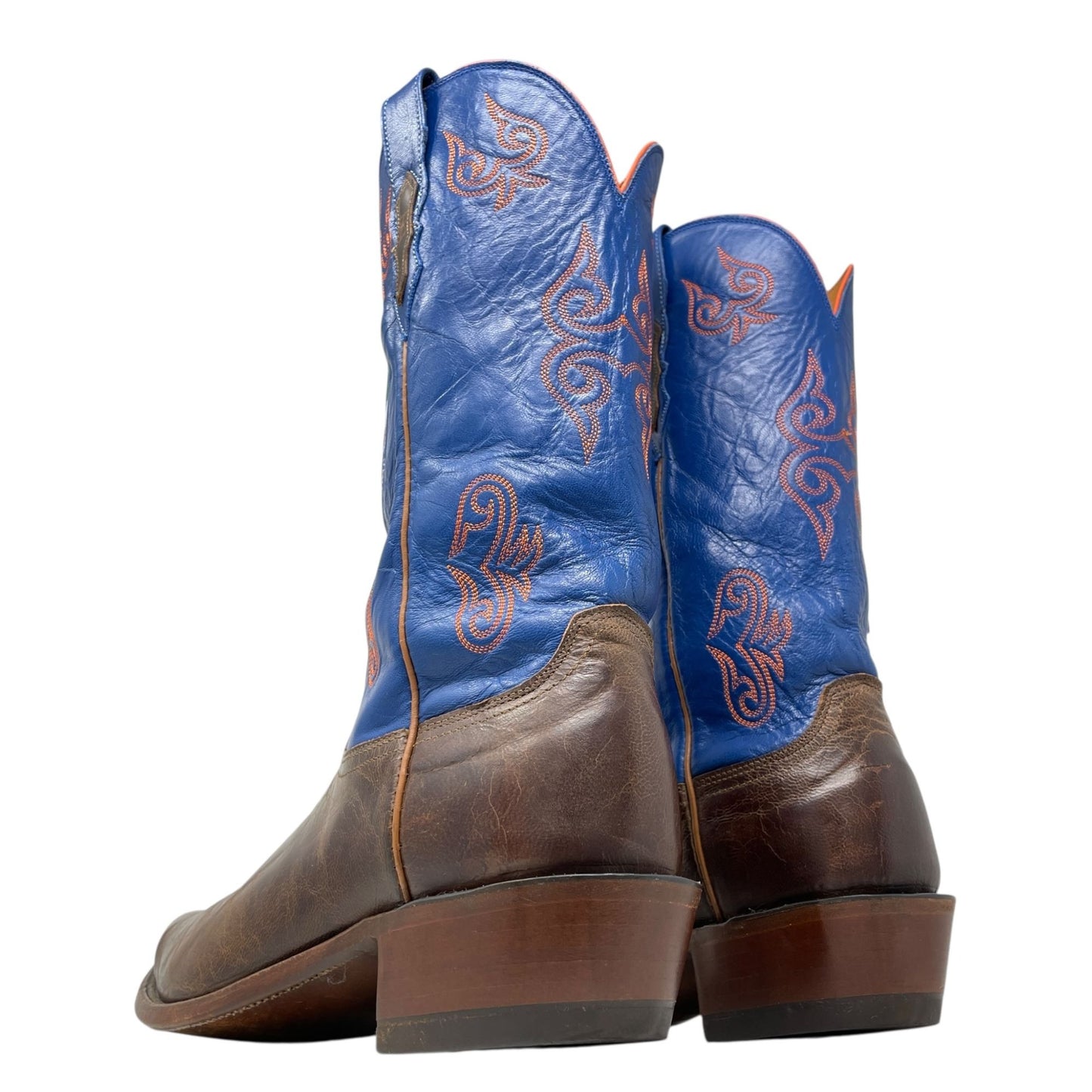 Lucchese 1883 UF Florida Gators Leather Boots Western Cowboy Brown Blue Mens 9D