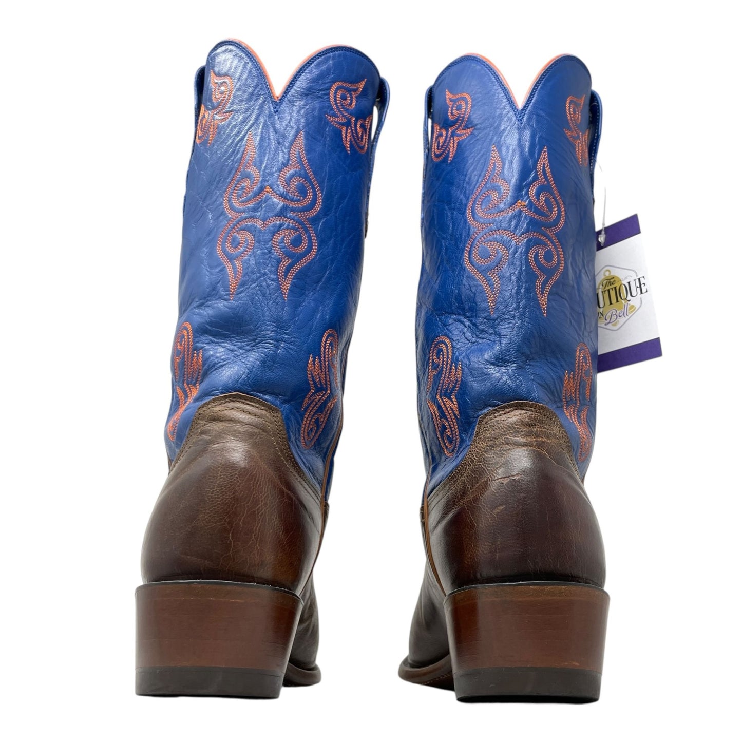 Lucchese 1883 UF Florida Gators Leather Boots Western Cowboy Brown Blue Mens 9D