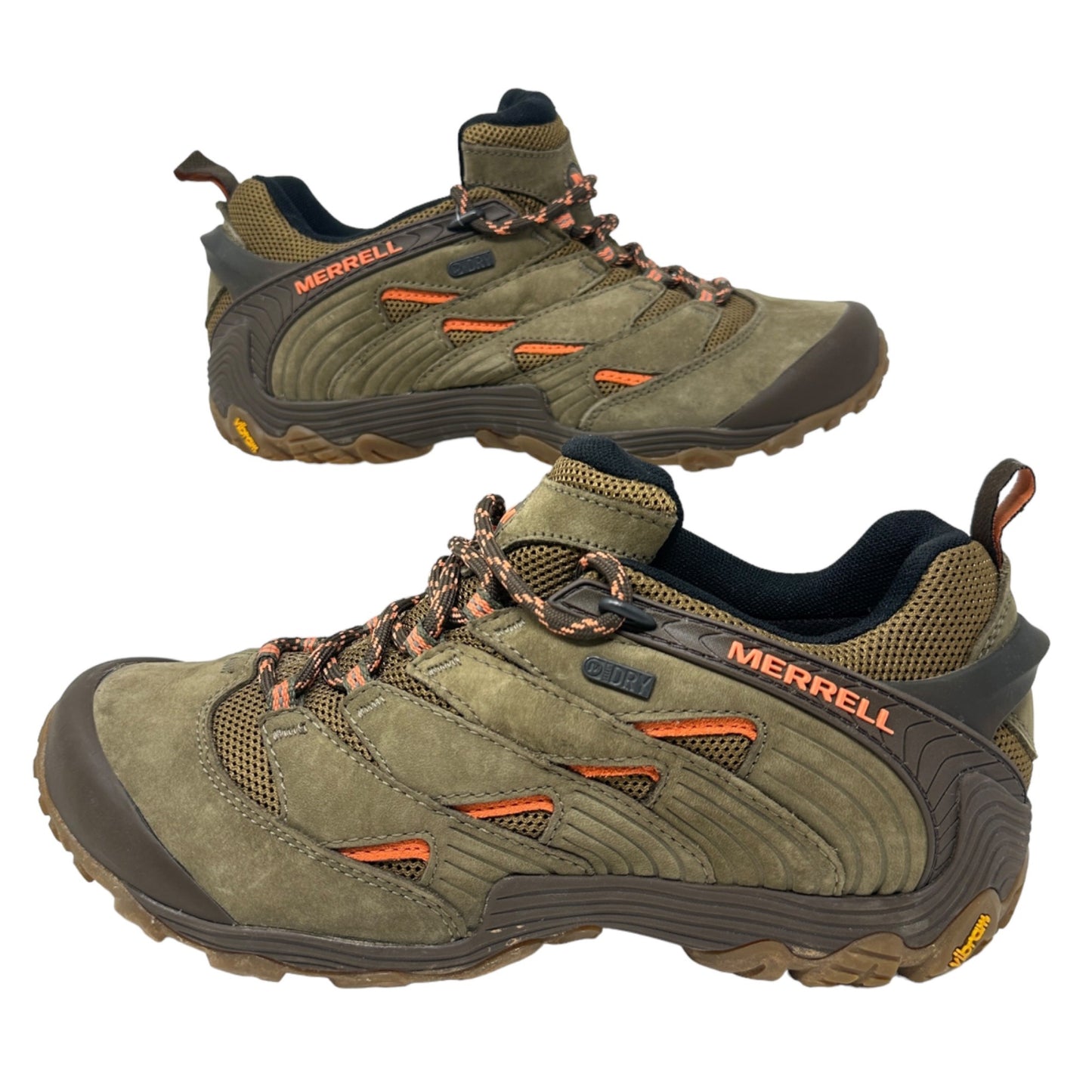 Merrell Womens 10 Chameleon 7 Waterproof Trail Hiking Shoes Dusty Olive Lace Up