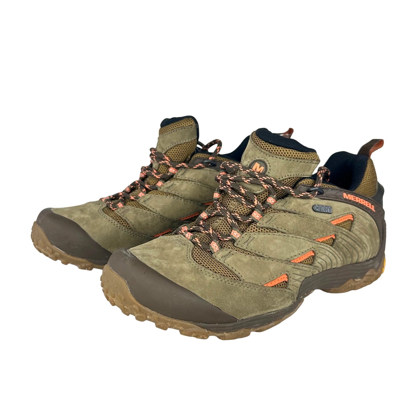 Merrell Womens 10 Chameleon 7 Waterproof Trail Hiking Shoes Dusty Olive Lace Up