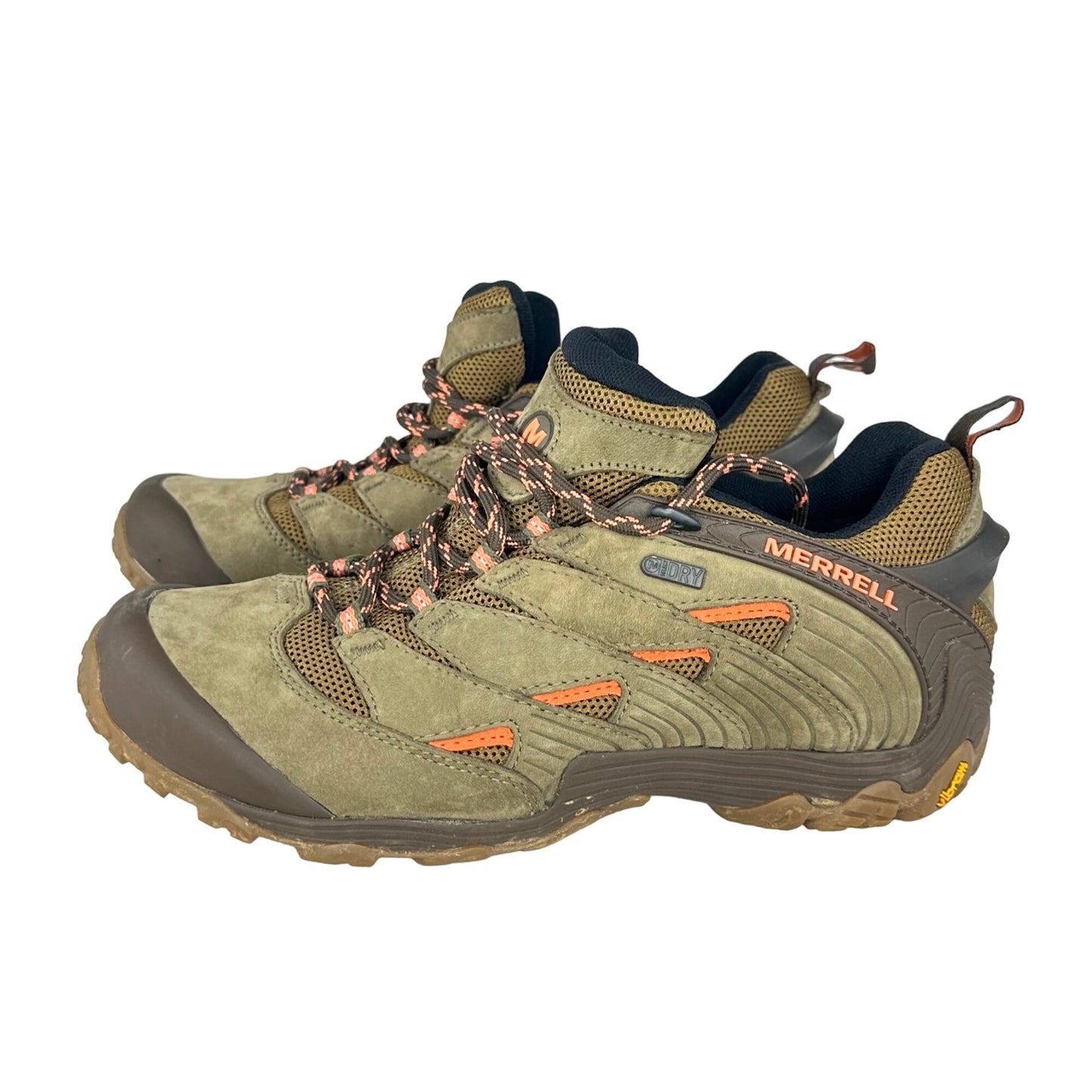 Merrell Womens 10 Chameleon 7 Waterproof Trail Hiking Shoes Dusty Olive Lace Up