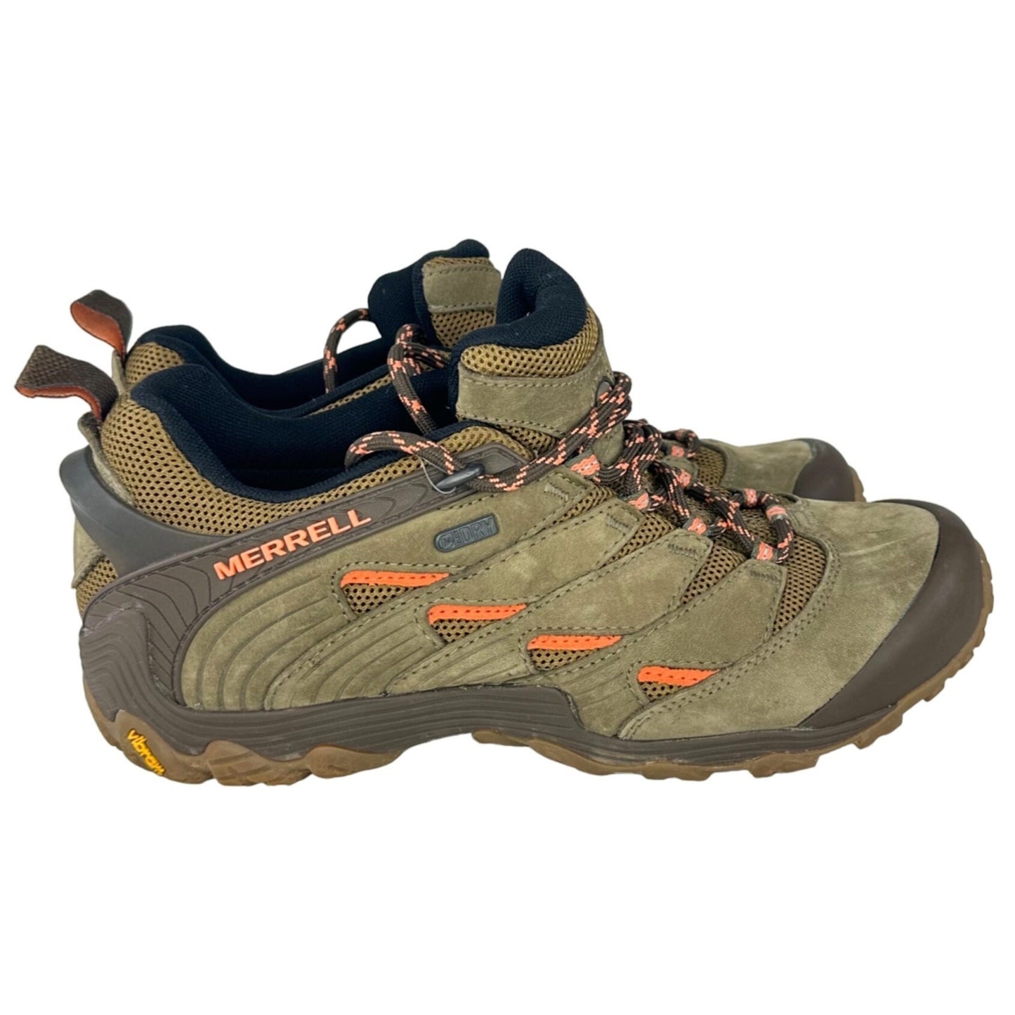 Merrell Womens 10 Chameleon 7 Waterproof Trail Hiking Shoes Dusty Olive Lace Up