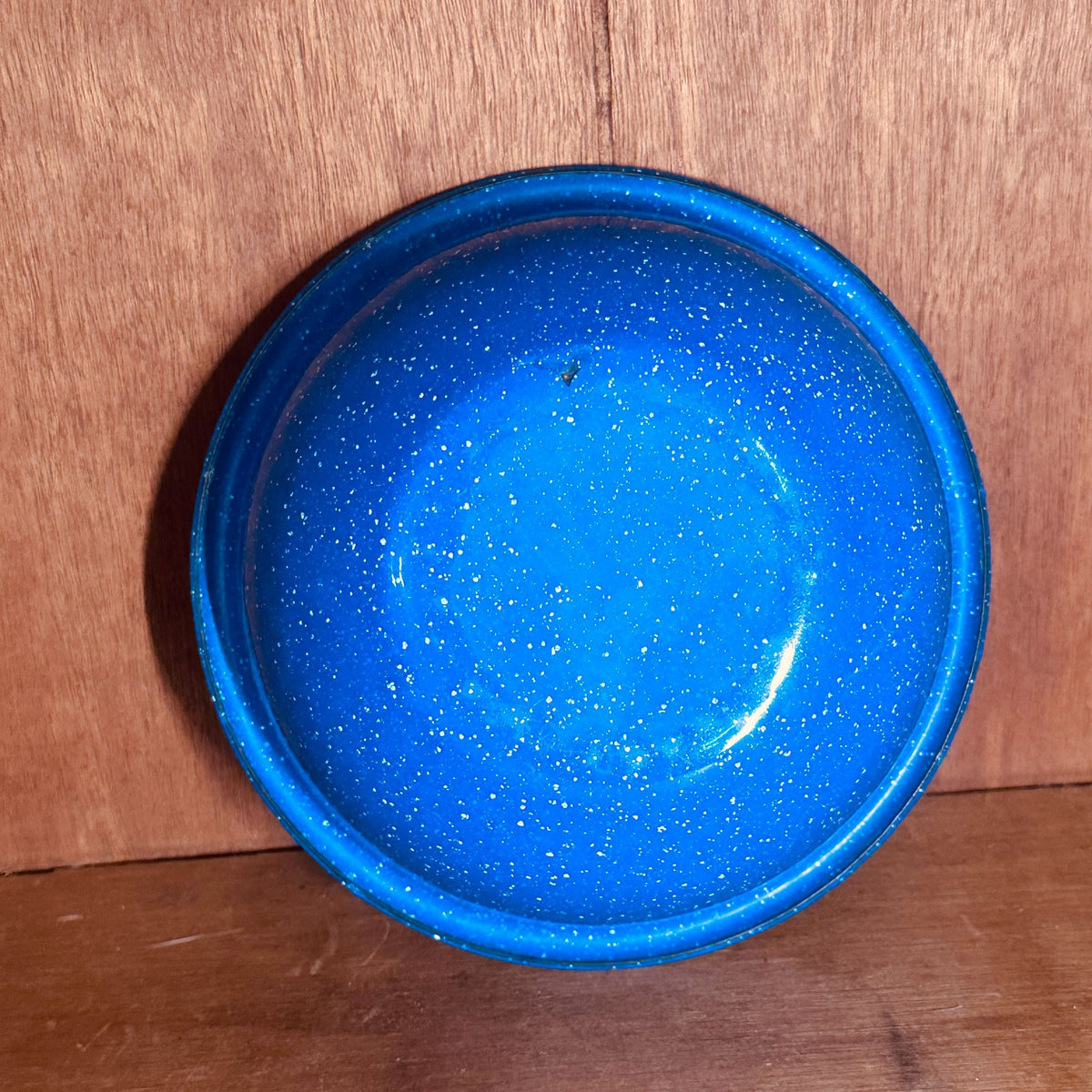 Vtg Blue White Speckle Enamel Graniteware Bowls 6” Diameter Soup Cereal 2 pc Set