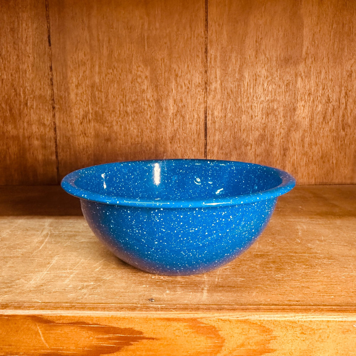 Vtg Blue White Speckle Enamel Graniteware Bowls 6” Diameter Soup Cereal 2 pc Set