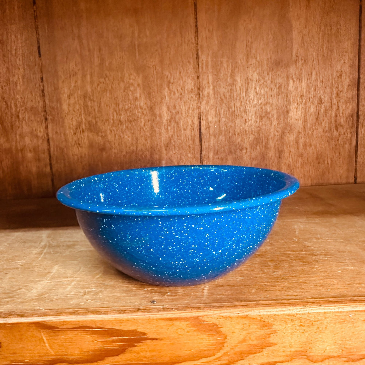 Vtg Blue White Speckle Enamel Graniteware Bowls 6” Diameter Soup Cereal 2 pc Set
