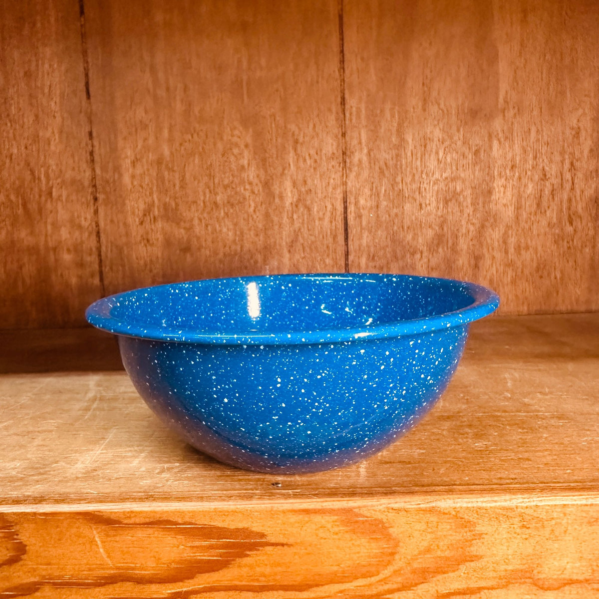 Vtg Blue White Speckle Enamel Graniteware Bowls 6” Diameter Soup Cereal 2 pc Set