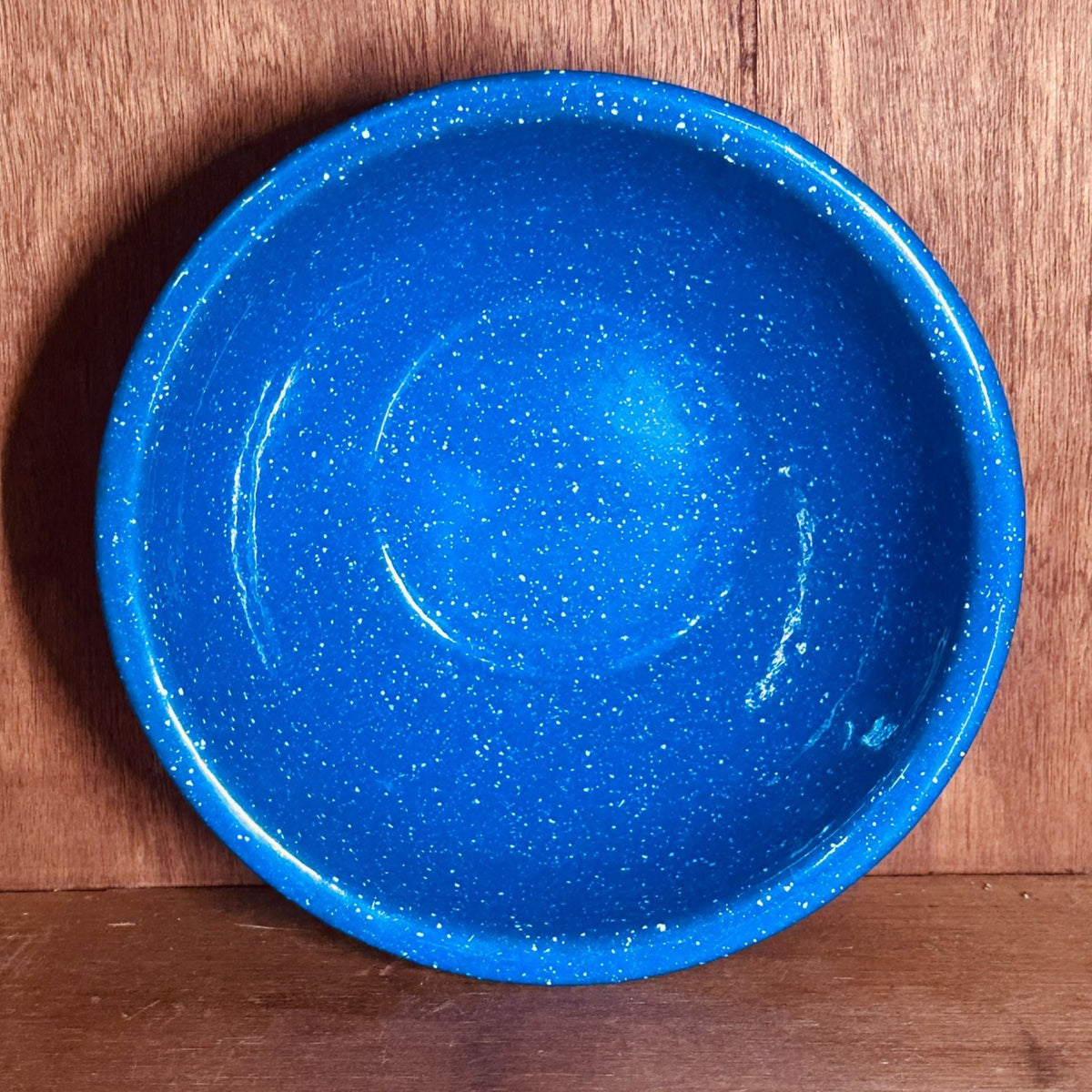 Vtg Blue White Speckle Enamel Graniteware Bowls 6” Diameter Soup Cereal 2 pc Set