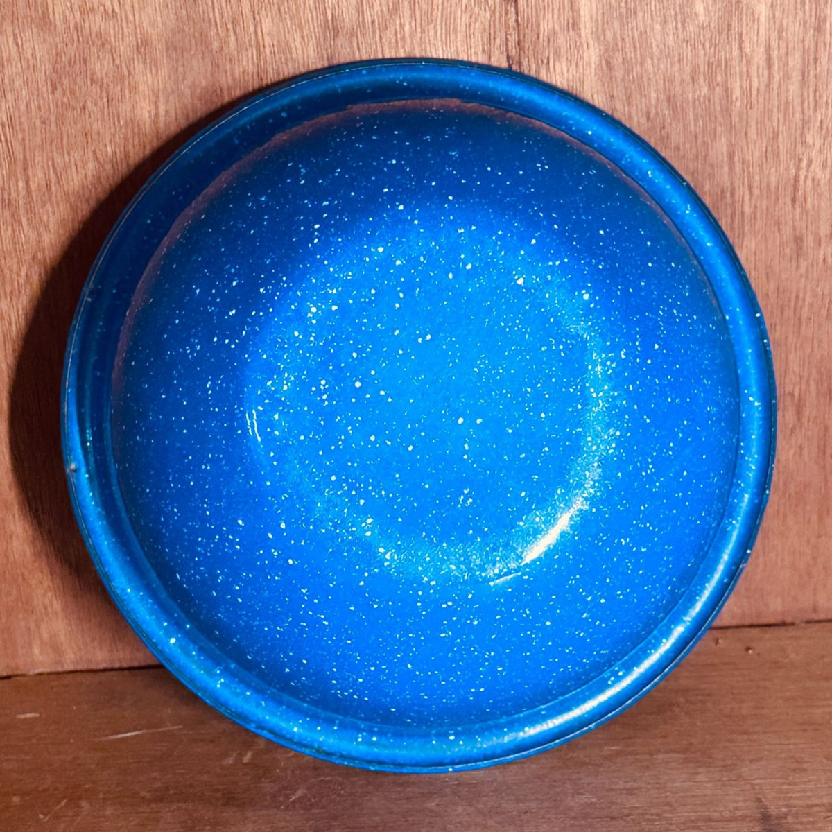 Vtg Blue White Speckle Enamel Graniteware Bowls 6” Diameter Soup Cereal 2 pc Set