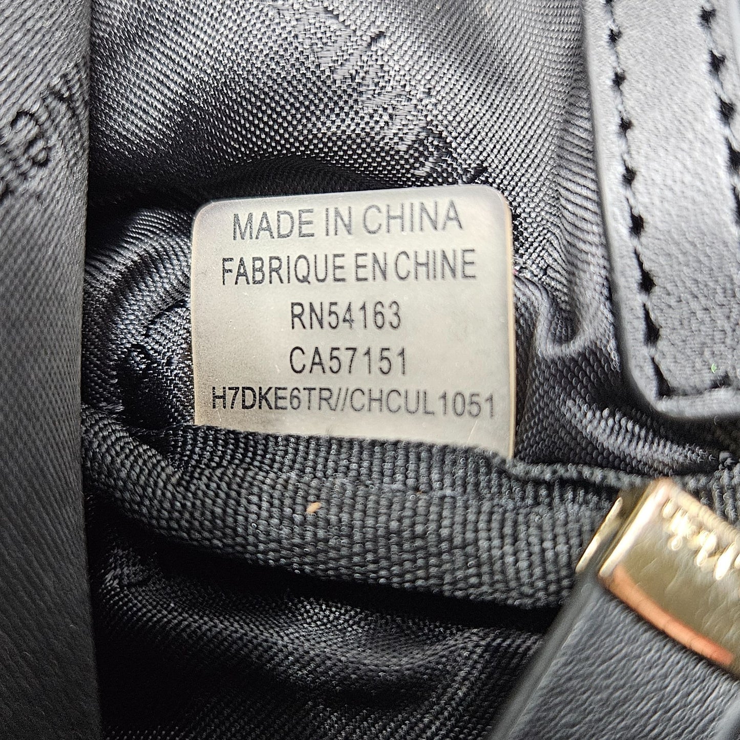 Calvin Klein Mini Back Pack Purse Black Gold Zip Adjust Straps Pockets RN54163