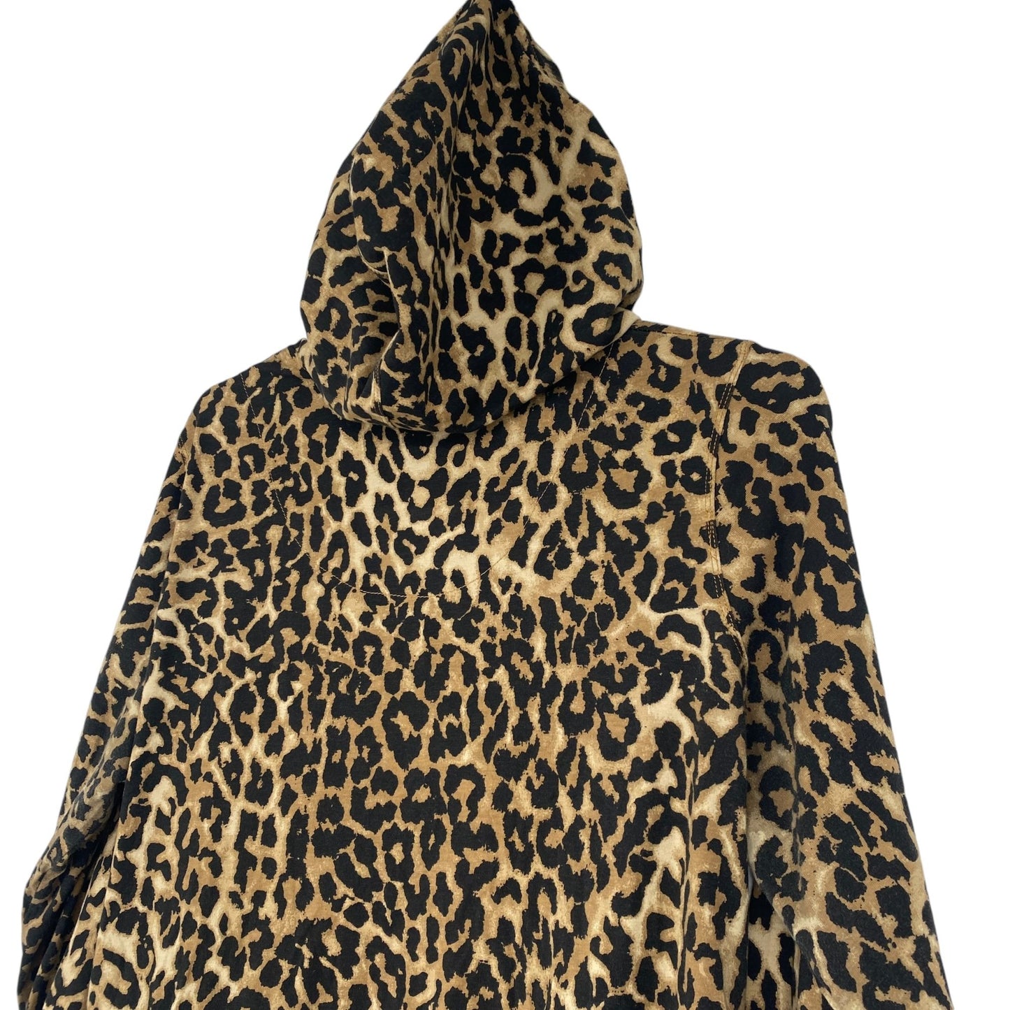 Avenue Womens 22/24 Full Zip Hoodie Jacket Leopard Print Kangaroo Pockets Casual