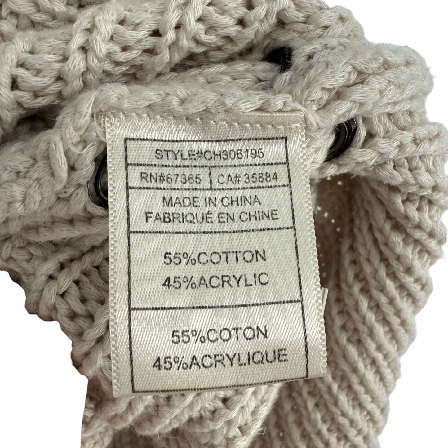 Cupcakes & Cashmere Womens L Beige Heavy Knit Sleeveless Sweater Lace Up Side