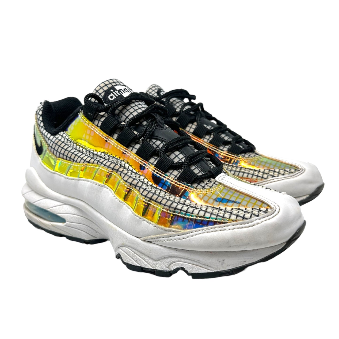 Nike Youth 6Y Air Max 95 LV8 Sneakers White Blue Glaze Black Hologram Shoes