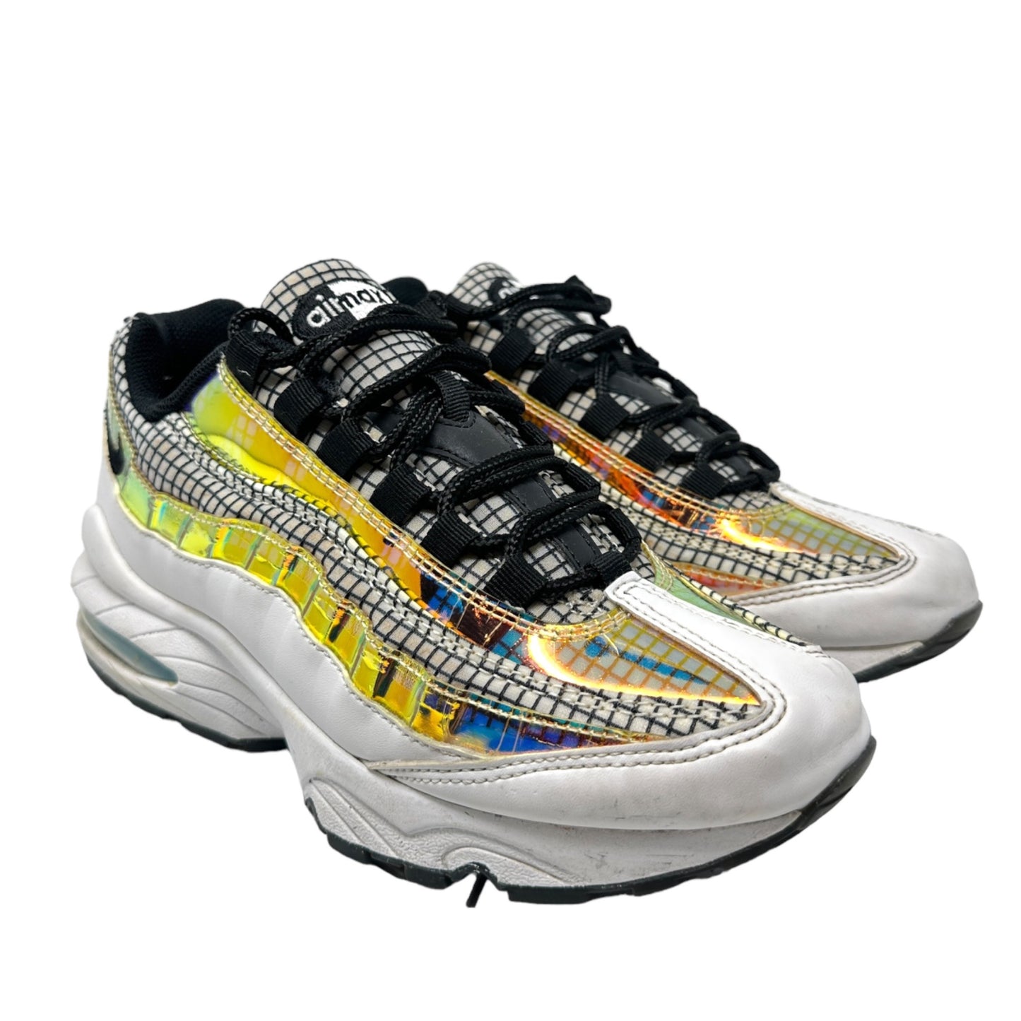 Nike Youth 6Y Air Max 95 LV8 Sneakers White Blue Glaze Black Hologram Shoes