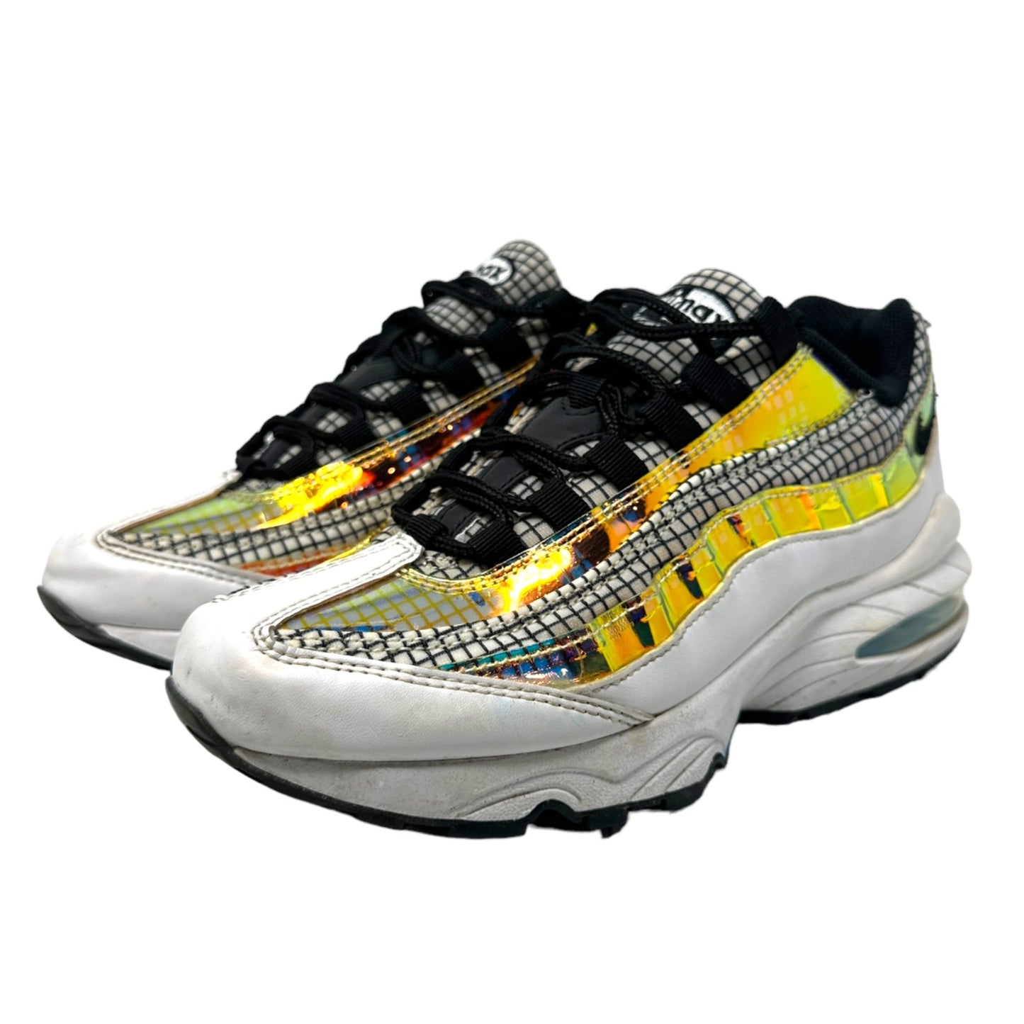 Nike Youth 6Y Air Max 95 LV8 Sneakers White Blue Glaze Black Hologram Shoes