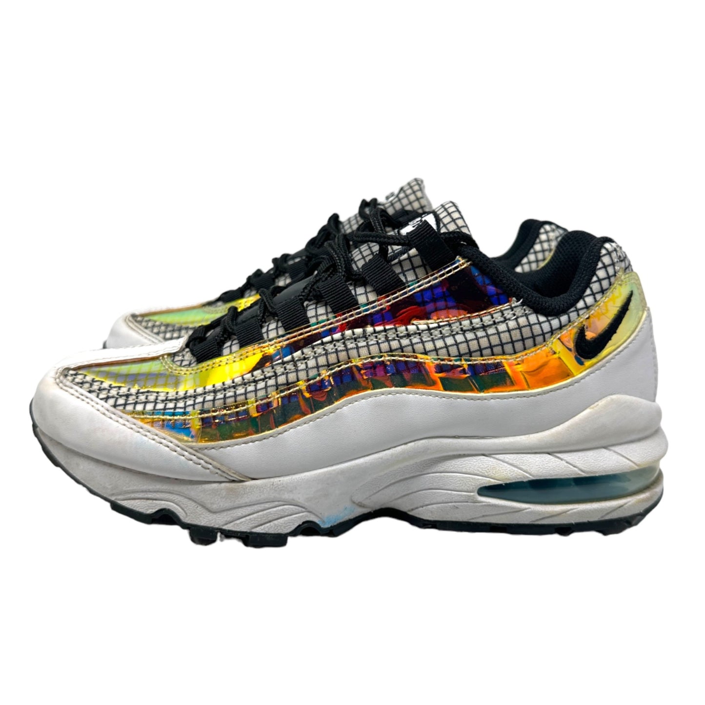 Nike Youth 6Y Air Max 95 LV8 Sneakers White Blue Glaze Black Hologram Shoes