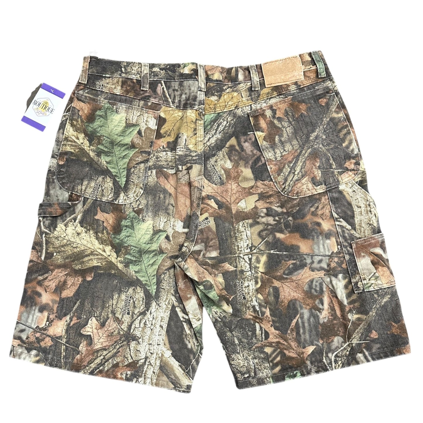 Advantage Timber Denim Camo Painters Baggy Carpenter Shorts Hammer Loop Mens 40