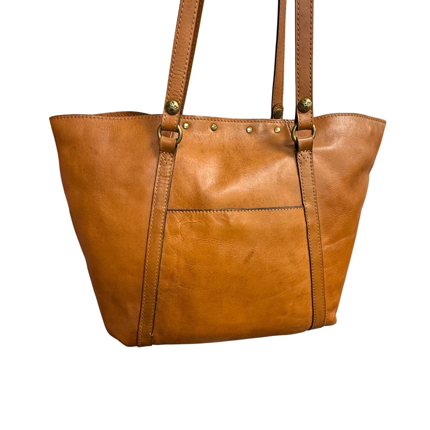 Patricia Nash Benvenuto Tote Shoulder Bag Heritage Tan Tooled Leather