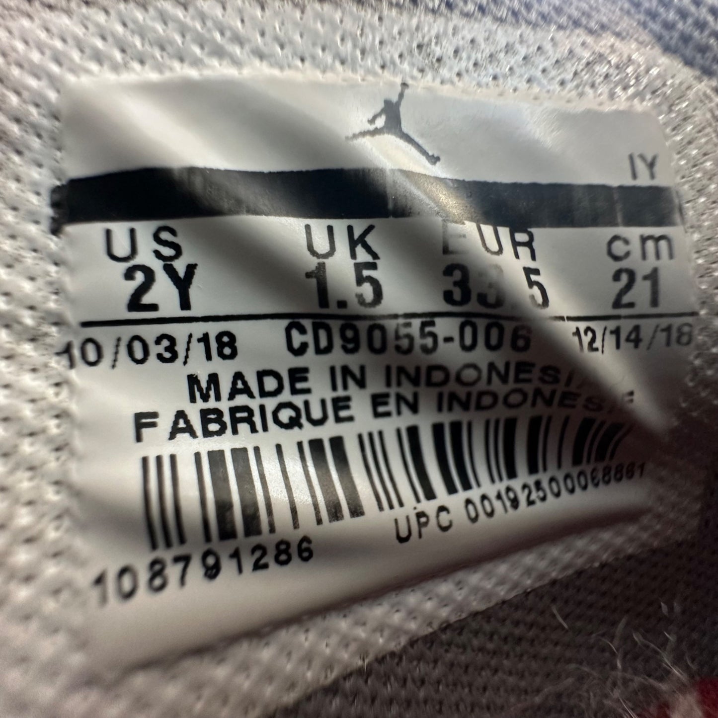 Nike Jordan Legacy 312 Low (PS) Bred Cement Boys 2Y CD9055-006 Black Red Retro