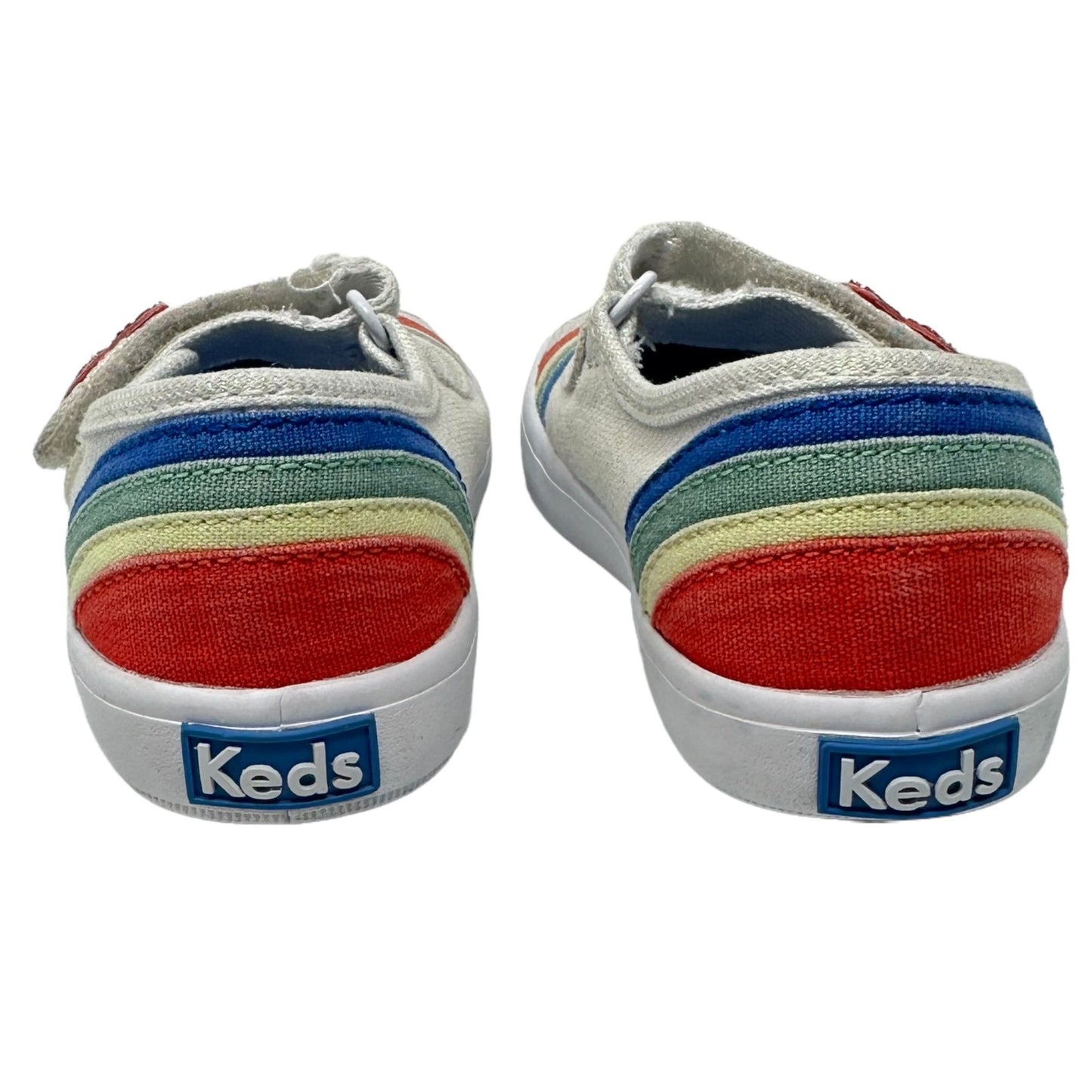 Keds Toddler Girls 6.5M Rainbow Mary Jane Sneakers White Memory Foam Shoes Heart