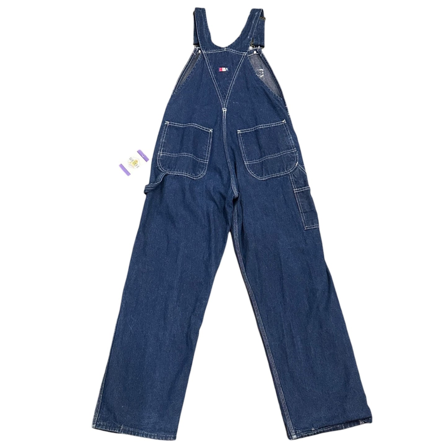 Vintage USA Works Denim Overalls Mens 30X30 Blue Dark Wash Cotton Made In USA