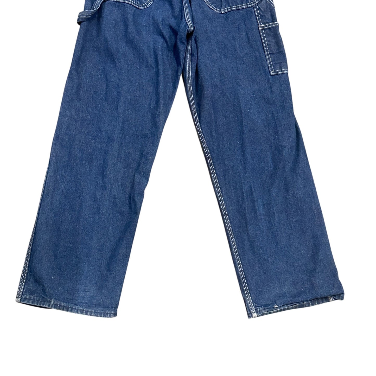 Vintage USA Works Denim Overalls Mens 30X30 Blue Dark Wash Cotton Made In USA