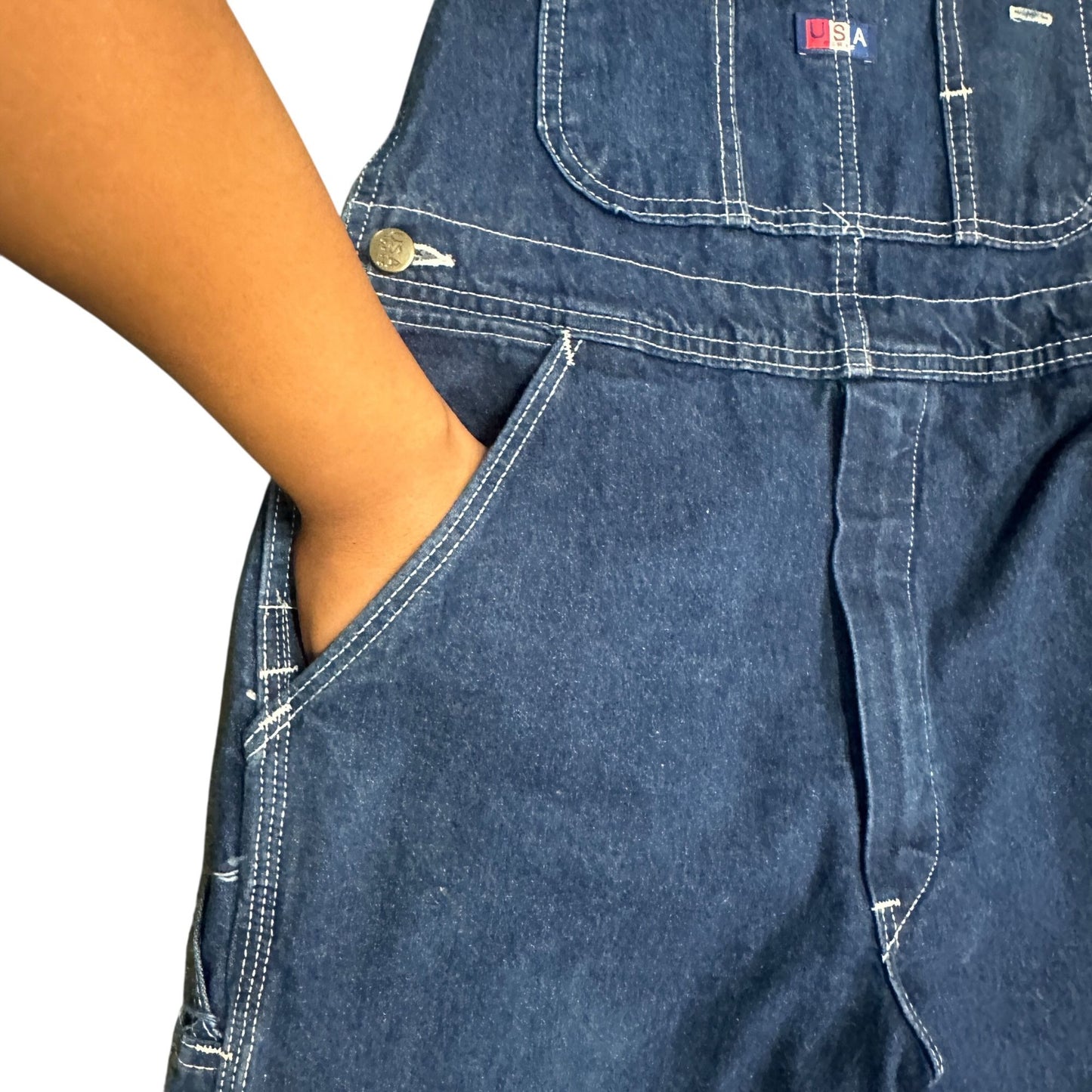 Vintage USA Works Denim Overalls Mens 30X30 Blue Dark Wash Cotton Made In USA