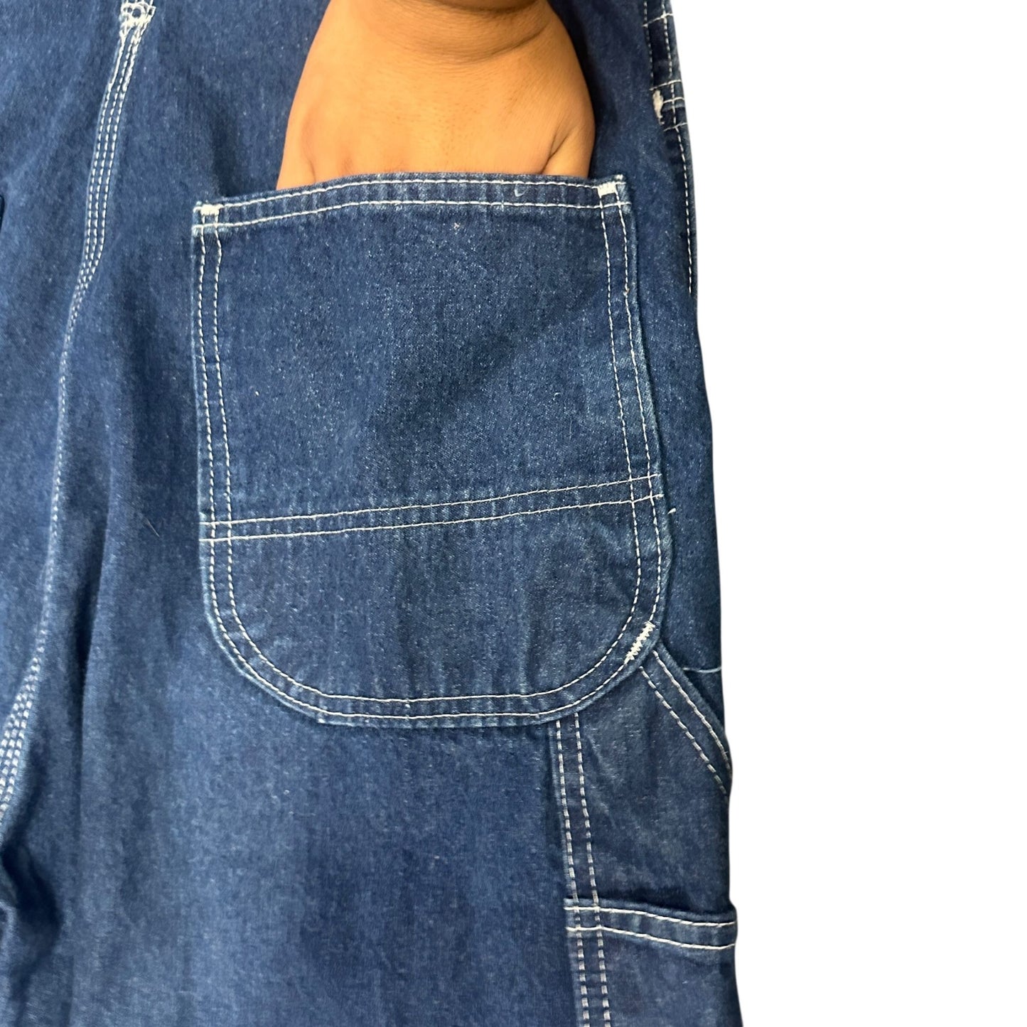 Vintage USA Works Denim Overalls Mens 30X30 Blue Dark Wash Cotton Made In USA
