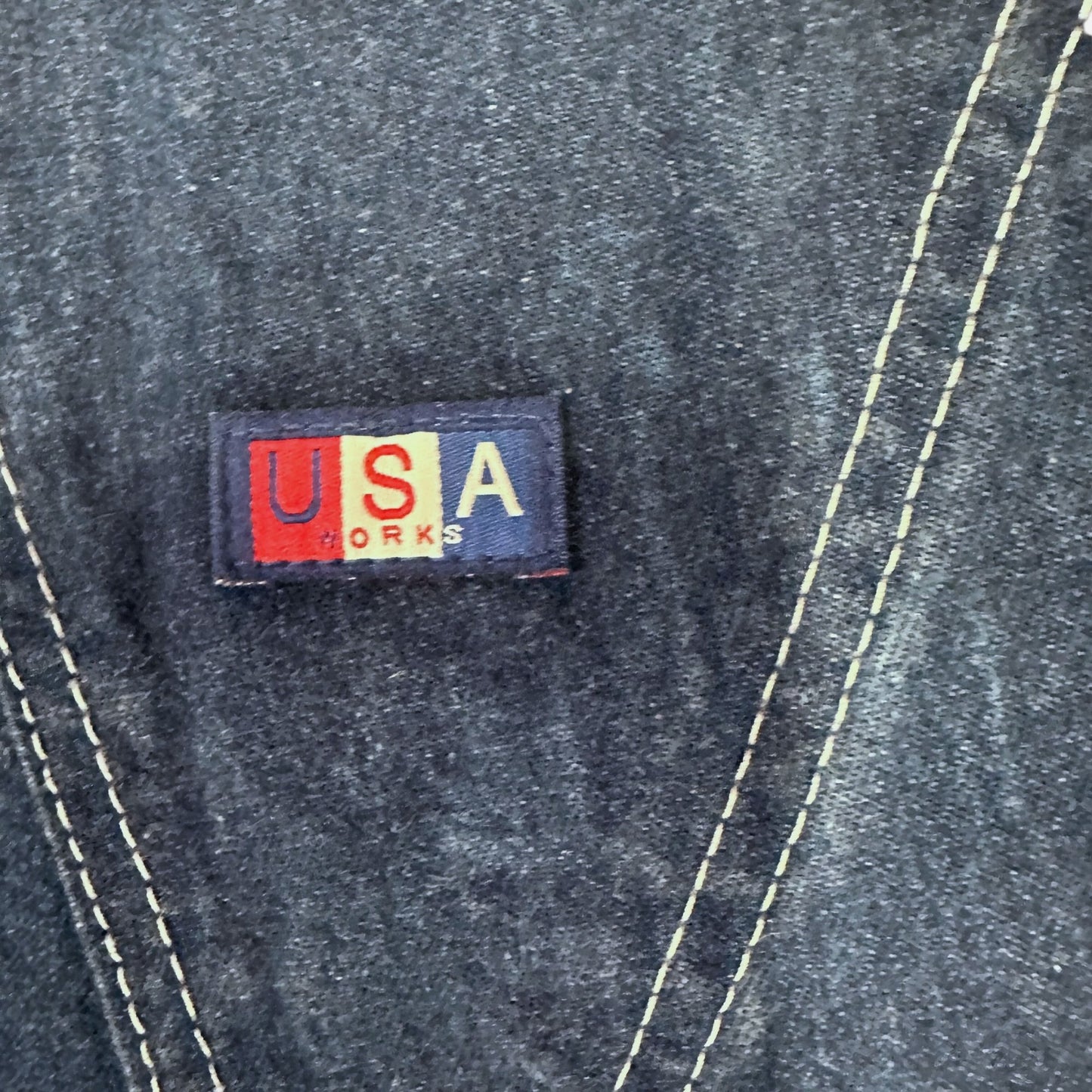 Vintage USA Works Denim Overalls Mens 30X30 Blue Dark Wash Cotton Made In USA