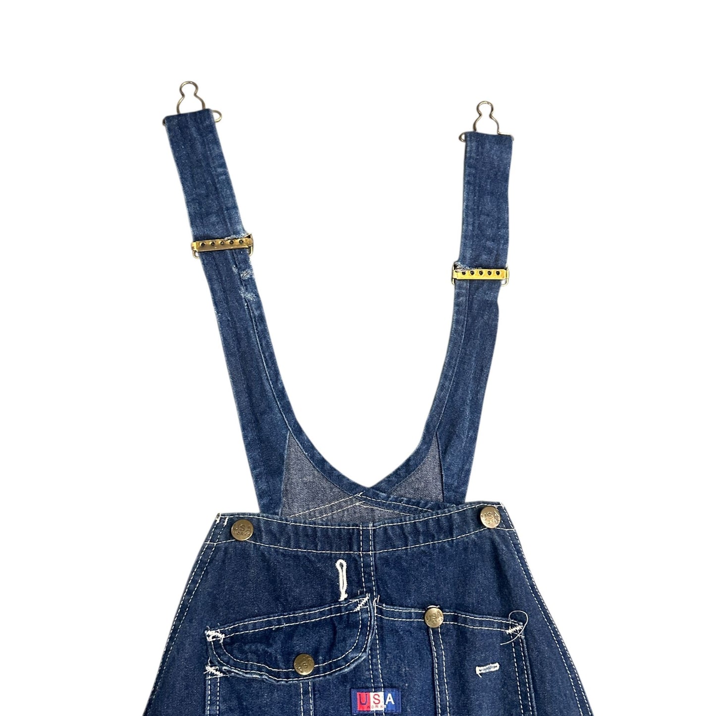 Vintage USA Works Denim Overalls Mens 30X30 Blue Dark Wash Cotton Made In USA