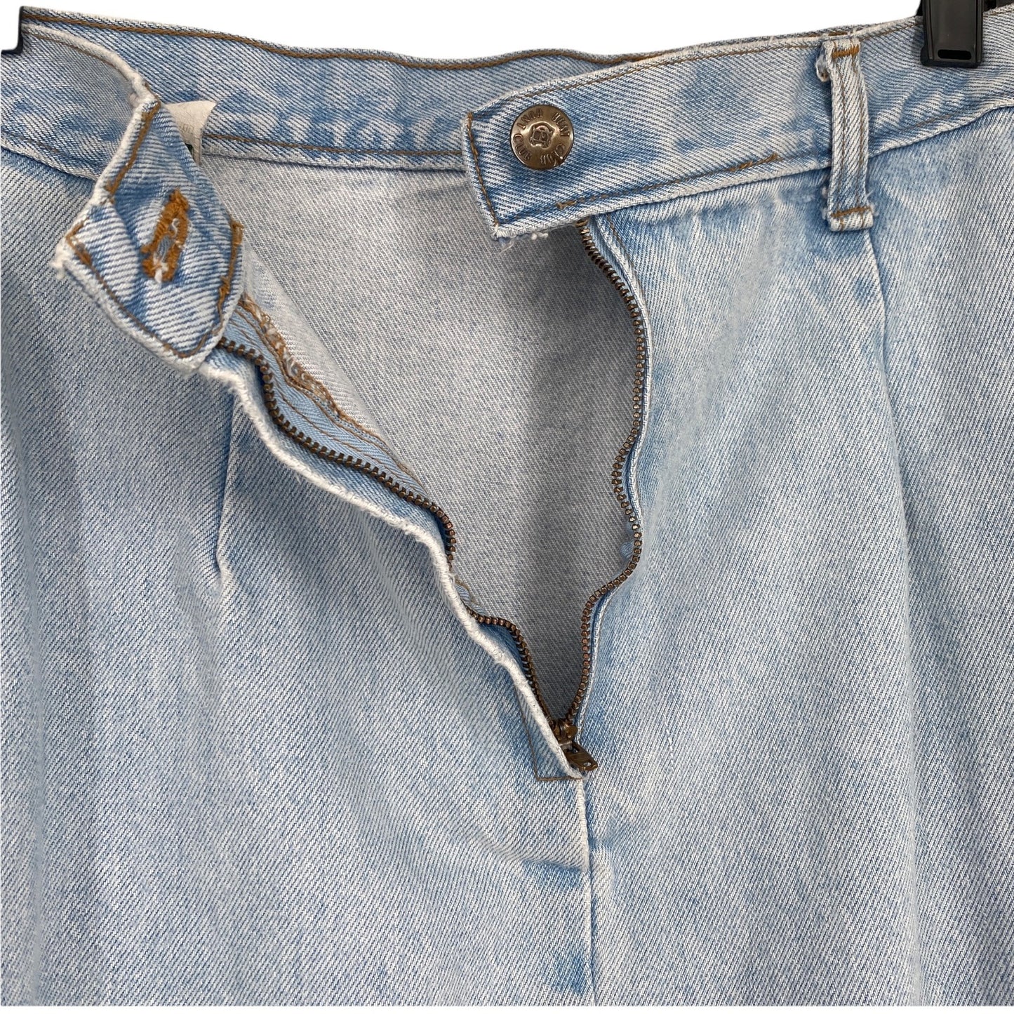 Vintage Hunt Club Modest Jean Skirt Denim Full Length Kick Pleat USA Cotton 10