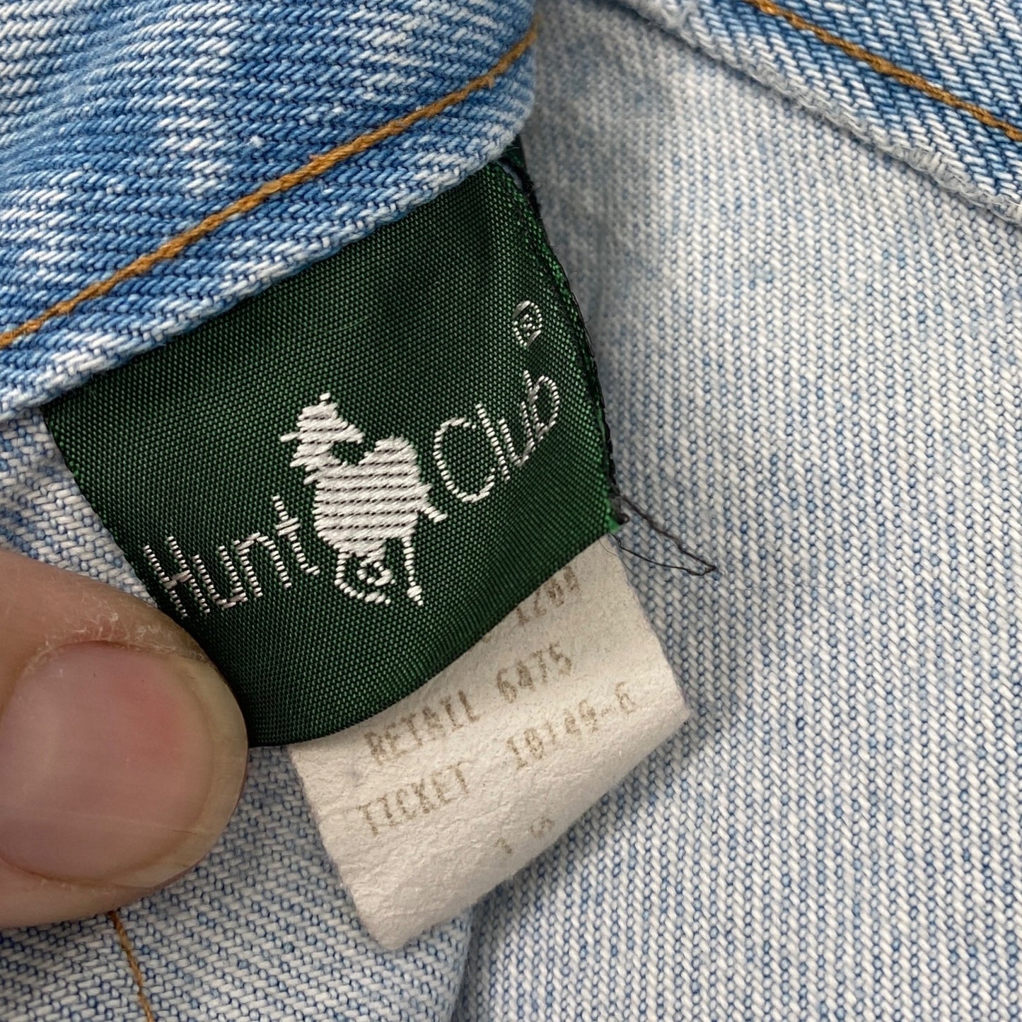 Vintage Hunt Club Modest Jean Skirt Denim Full Length Kick Pleat USA Cotton 10