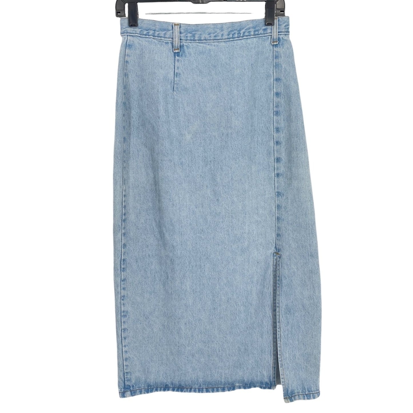 Vintage Hunt Club Modest Jean Skirt Denim Full Length Kick Pleat USA Cotton 10