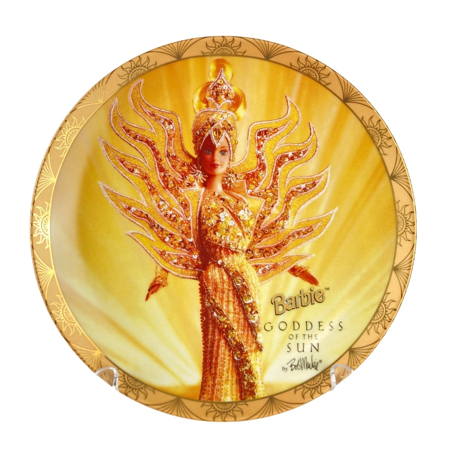 NIB Vintage 1996 Barbie Goddess Of The Sun Enesco Collector Plate Bob Mackie Limited