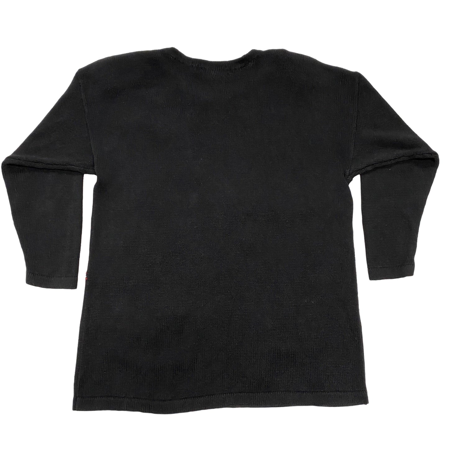 Womens Vtg Christmas Sweater Victoria Jones 3XL Black Holiday Novelty Festive