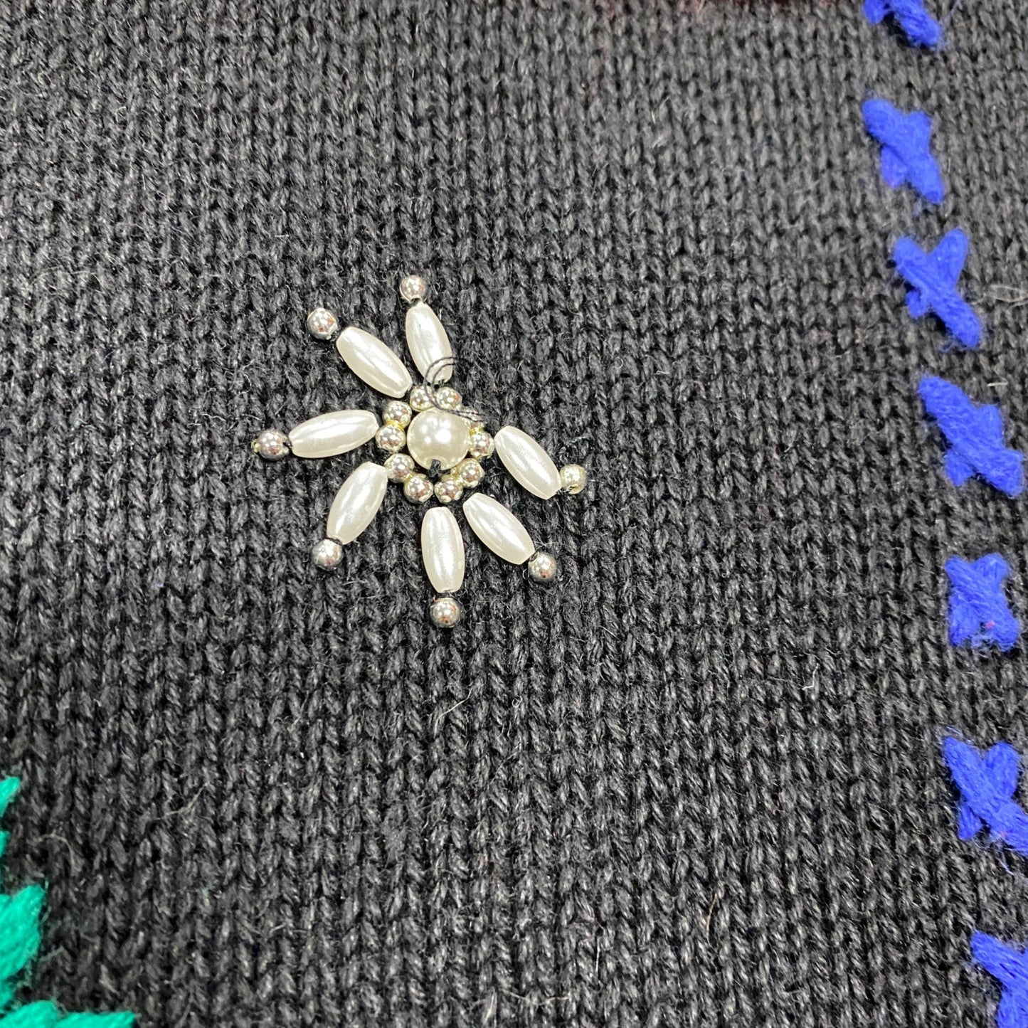 Womens Vtg Christmas Sweater Victoria Jones 3XL Black Holiday Novelty Festive