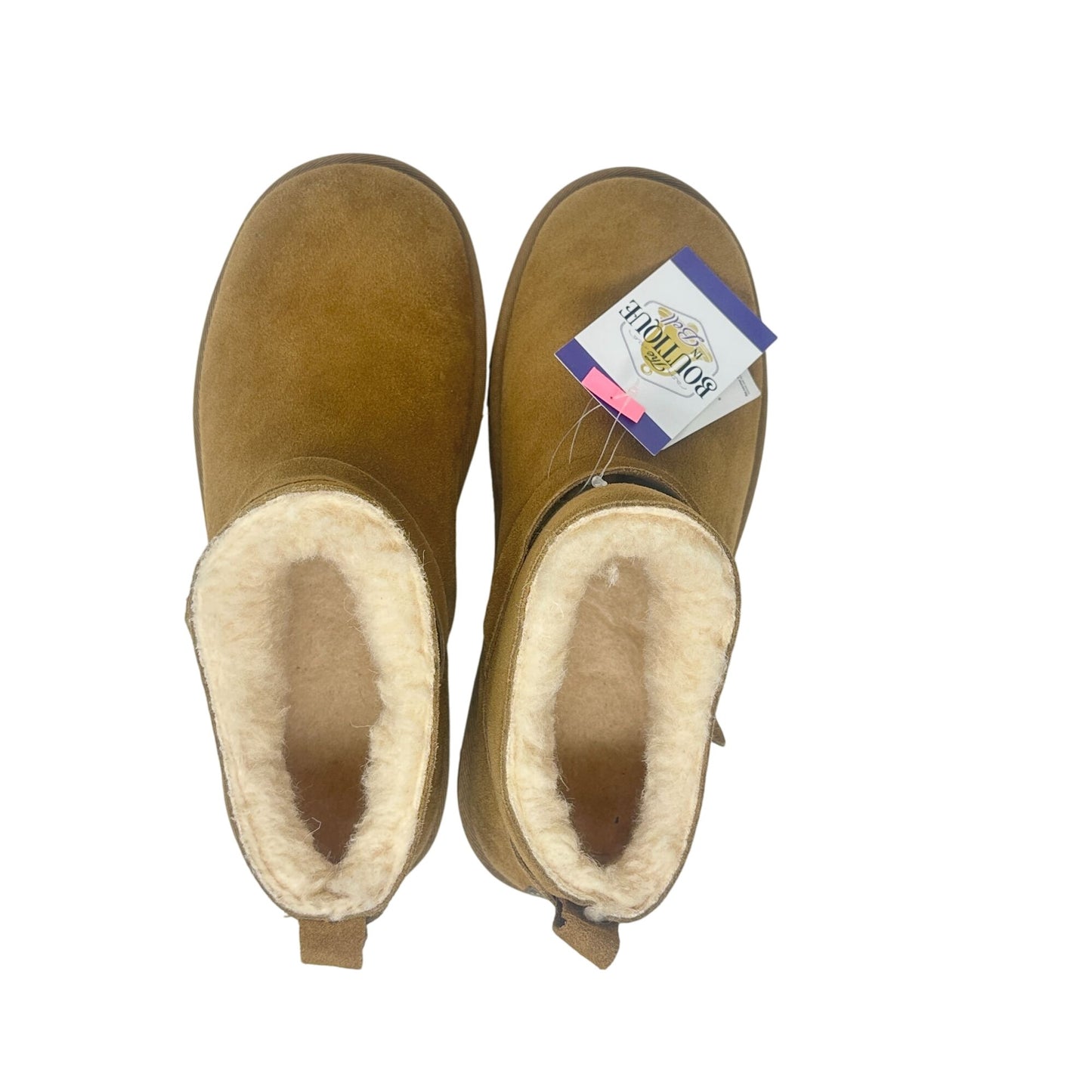 Bearpaw Slip-On Ankle Boots Womens 11 Pawz Brown Suede Leather Buckle NWT Cozy